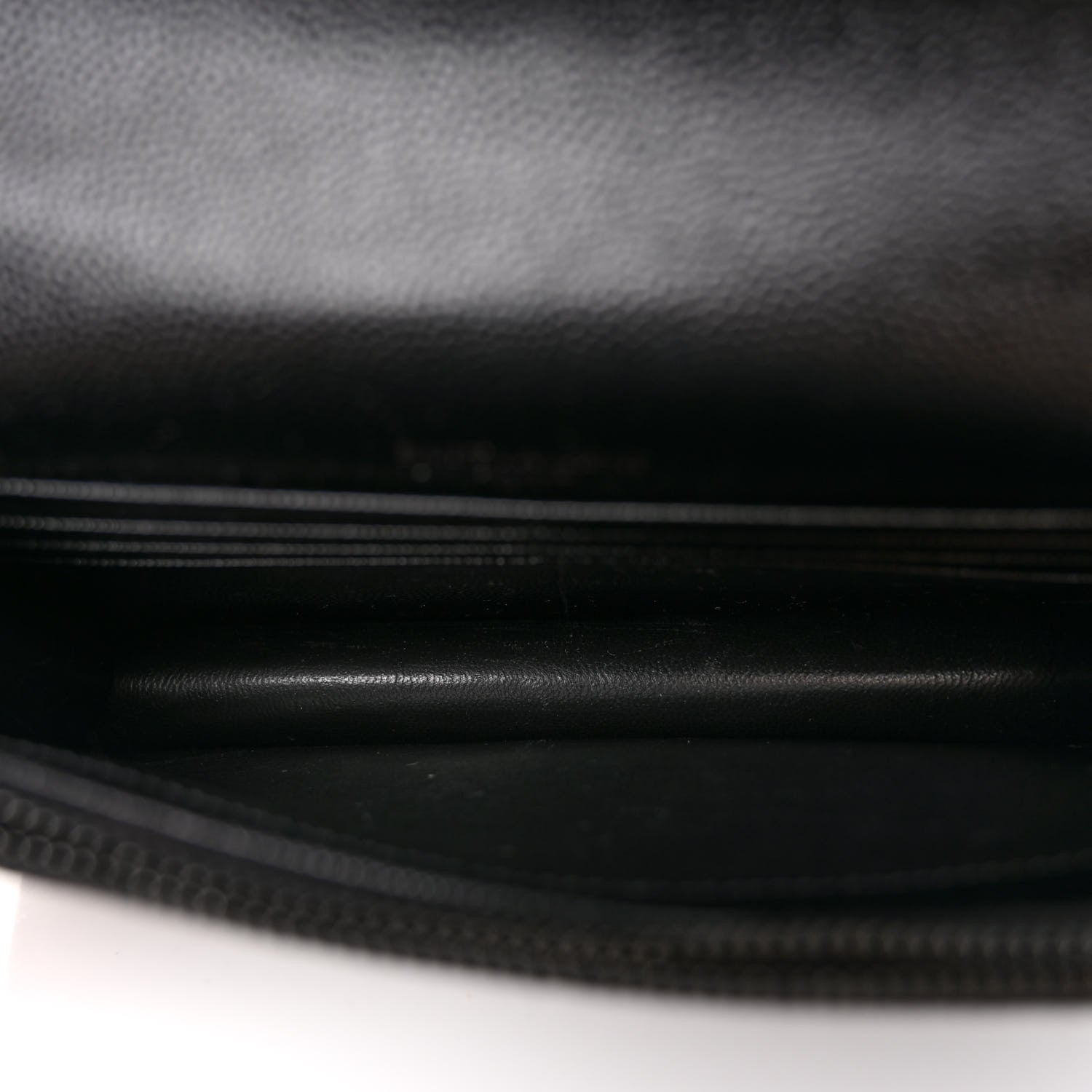 Saint Laurent SAINT LAURENT Grain De Poudre Matelasse Chevron Monogram Monochrome Envelope Chain Wallet Black 5 of 11