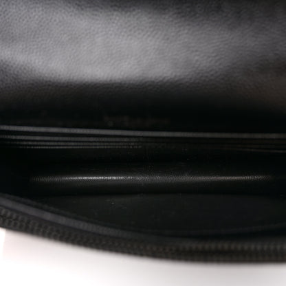 Saint Laurent SAINT LAURENT Grain De Poudre Matelasse Chevron Monogram Monochrome Envelope Chain Wallet Black 5 of 11