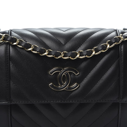 Chanel Calfskin Chevron Quilted Small Flap Black 9 of 9