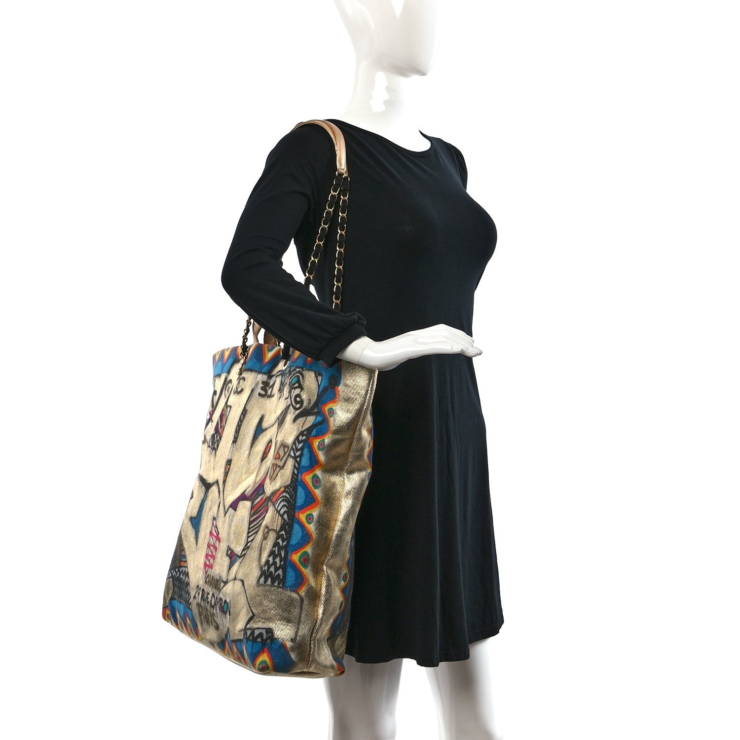 Chanel Graffiti Printed Canvas Street Spirit Tote Multicolor 2 of 9