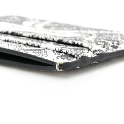Christian Dior Calfskin Plan De Paris Print Card Holder White Black 11 of 12