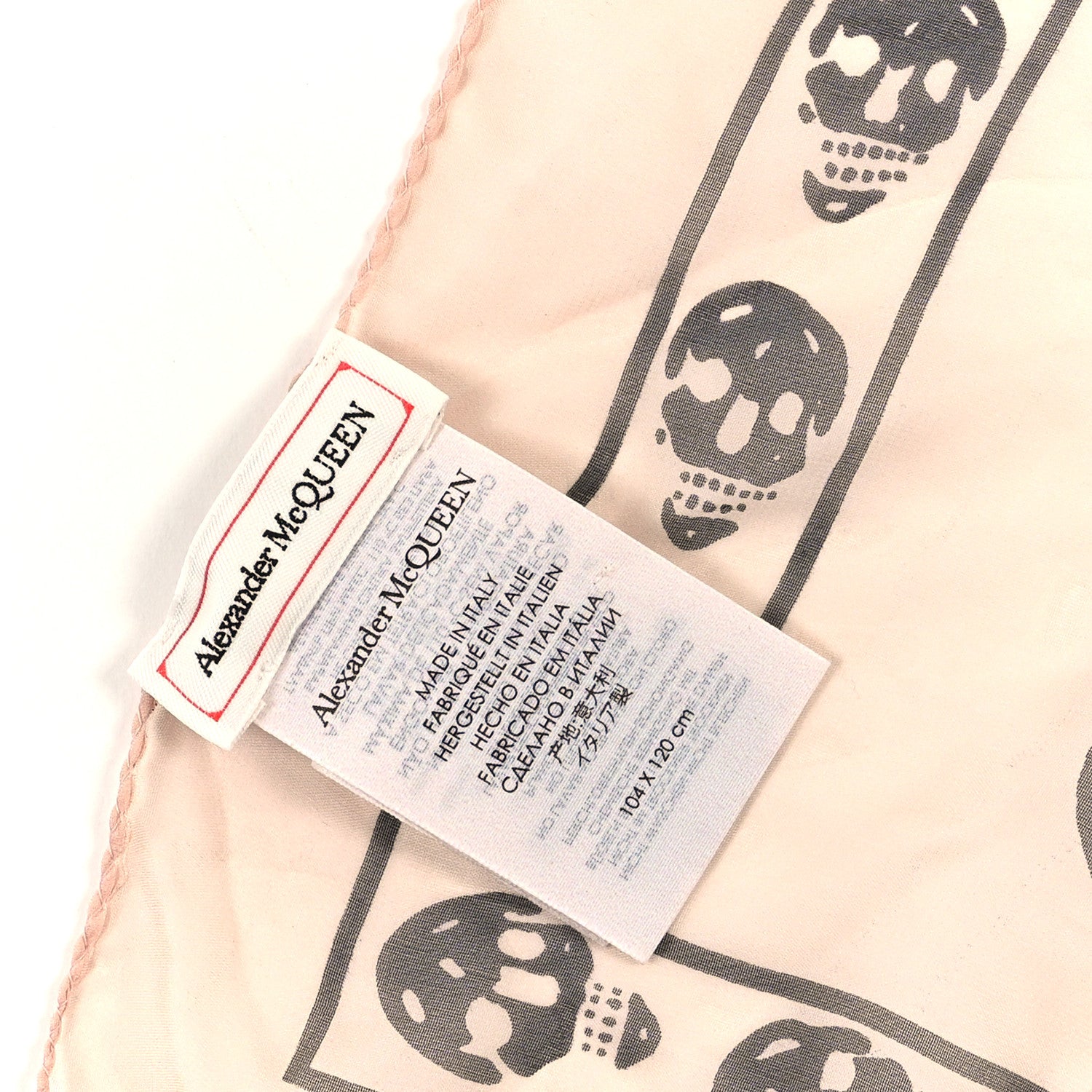 Alexander McQueen Silk Chiffon Skull Scarf Rose Black 3 of 3