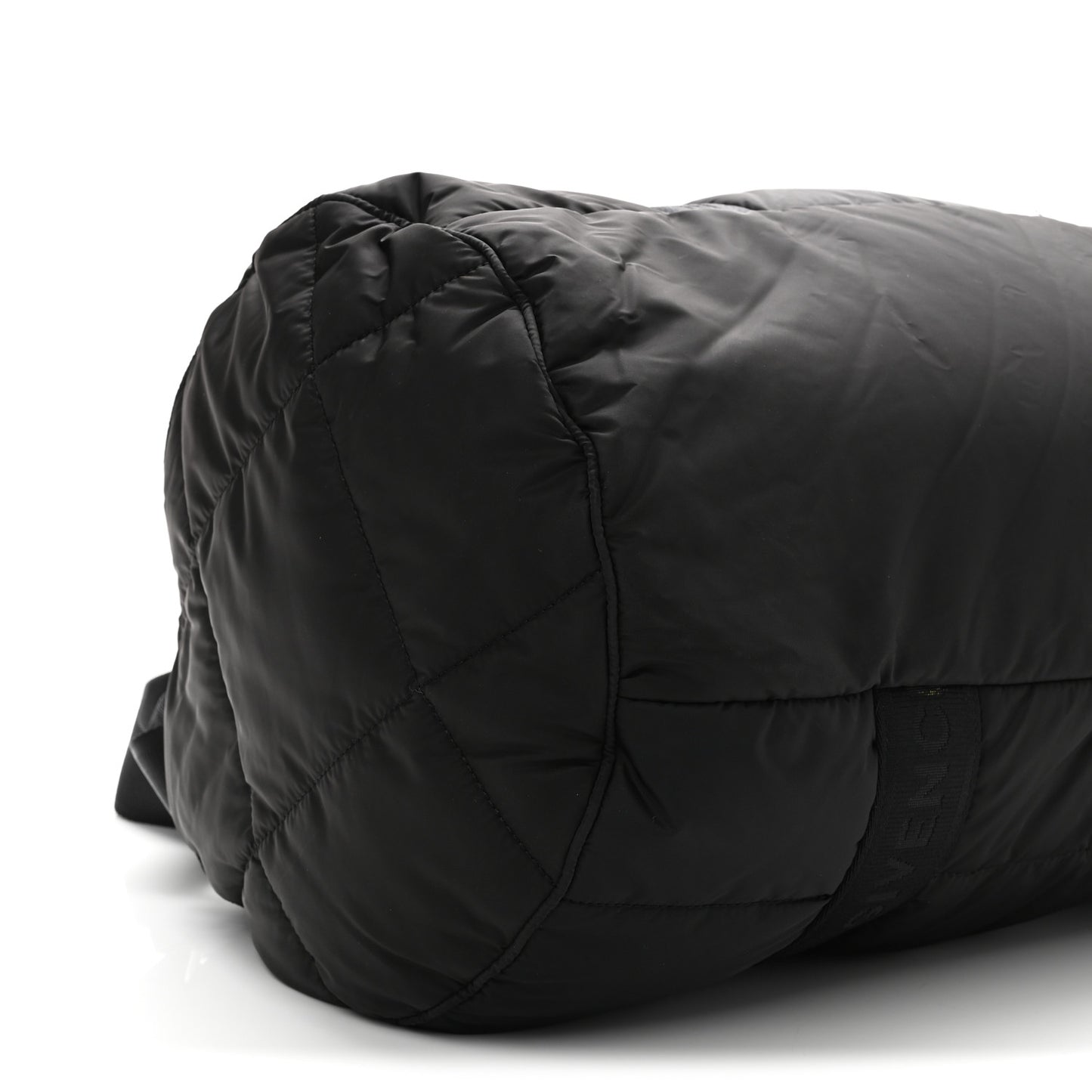 Padded Nylon Logo Diaper Bag Black
