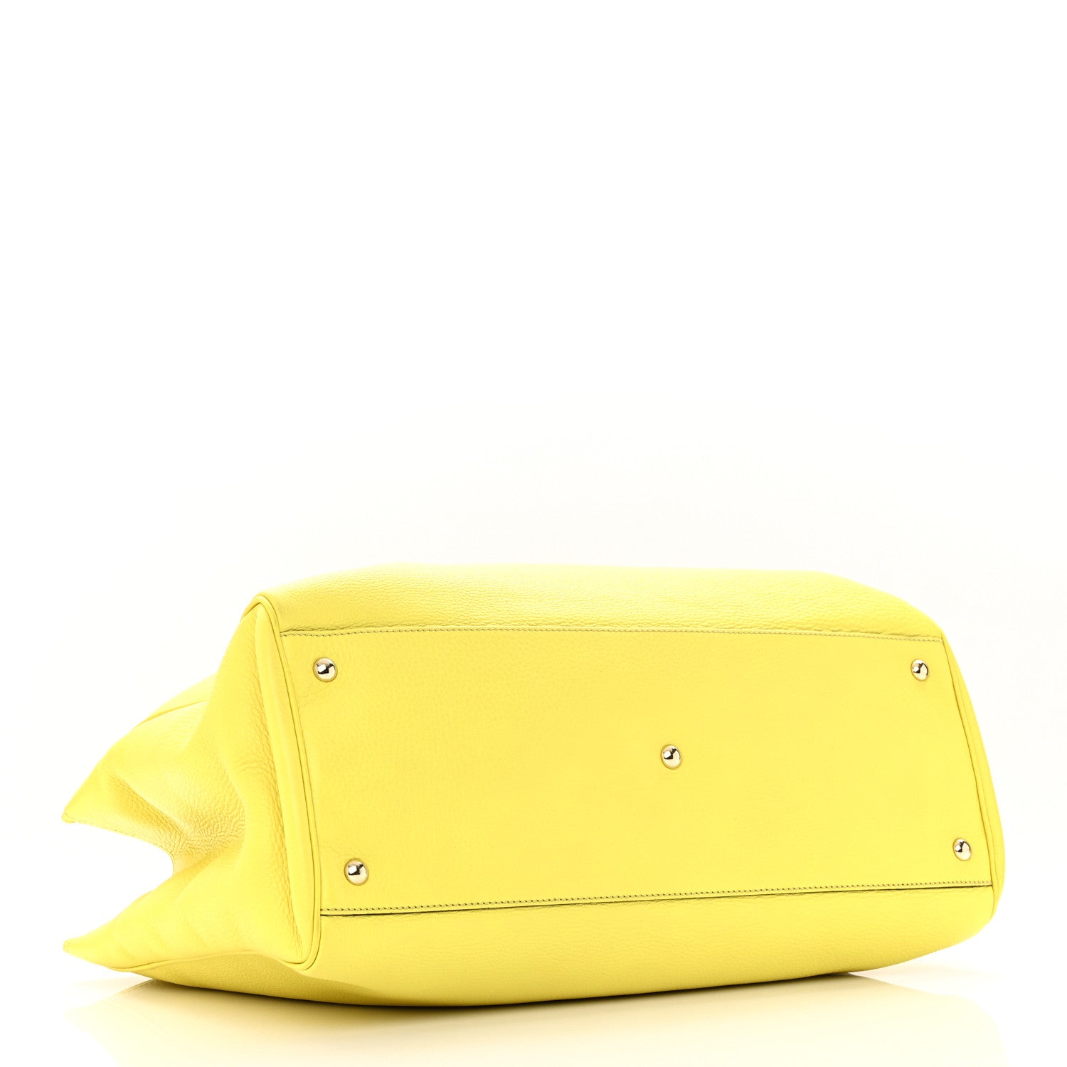 Gucci Calfskin Large Bamboo Shopper Tote Citrus 4 of 14