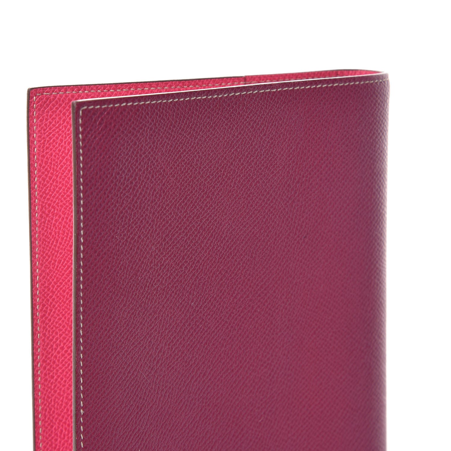Hermes Epsom Bi-Color Globe Trotter Agenda Cover GM Tosca Rose Tyrien 8 of 12