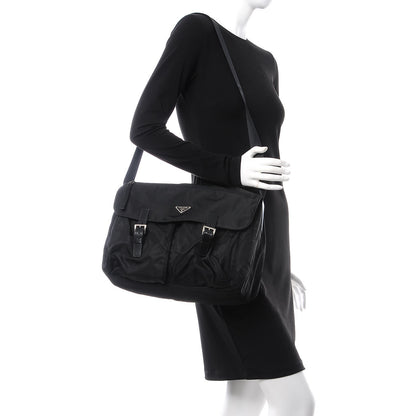 Prada Nylon Vela Messenger Bag Black 2 of 10