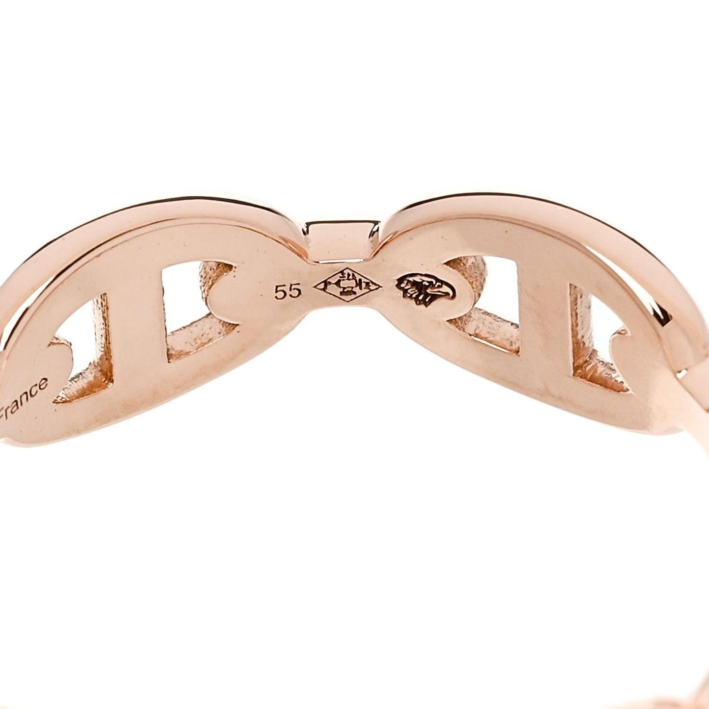 18K Rose Gold PM Chaine d'Ancre Enchainee Ring 55 7.25
