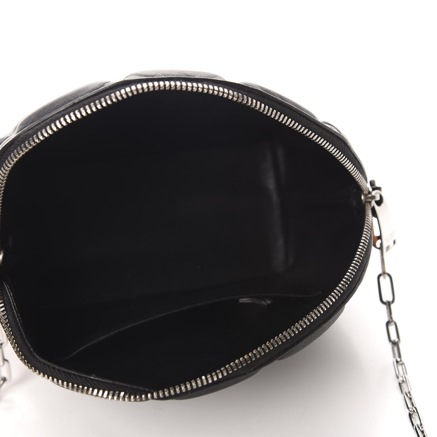 Padded Nappa Mini Half Moon Bag Black