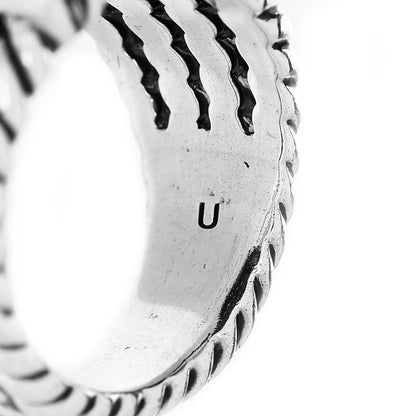 David Yurman Sterling Silver Diamond 16mm Wheaton Ring 54 7 5 of 6