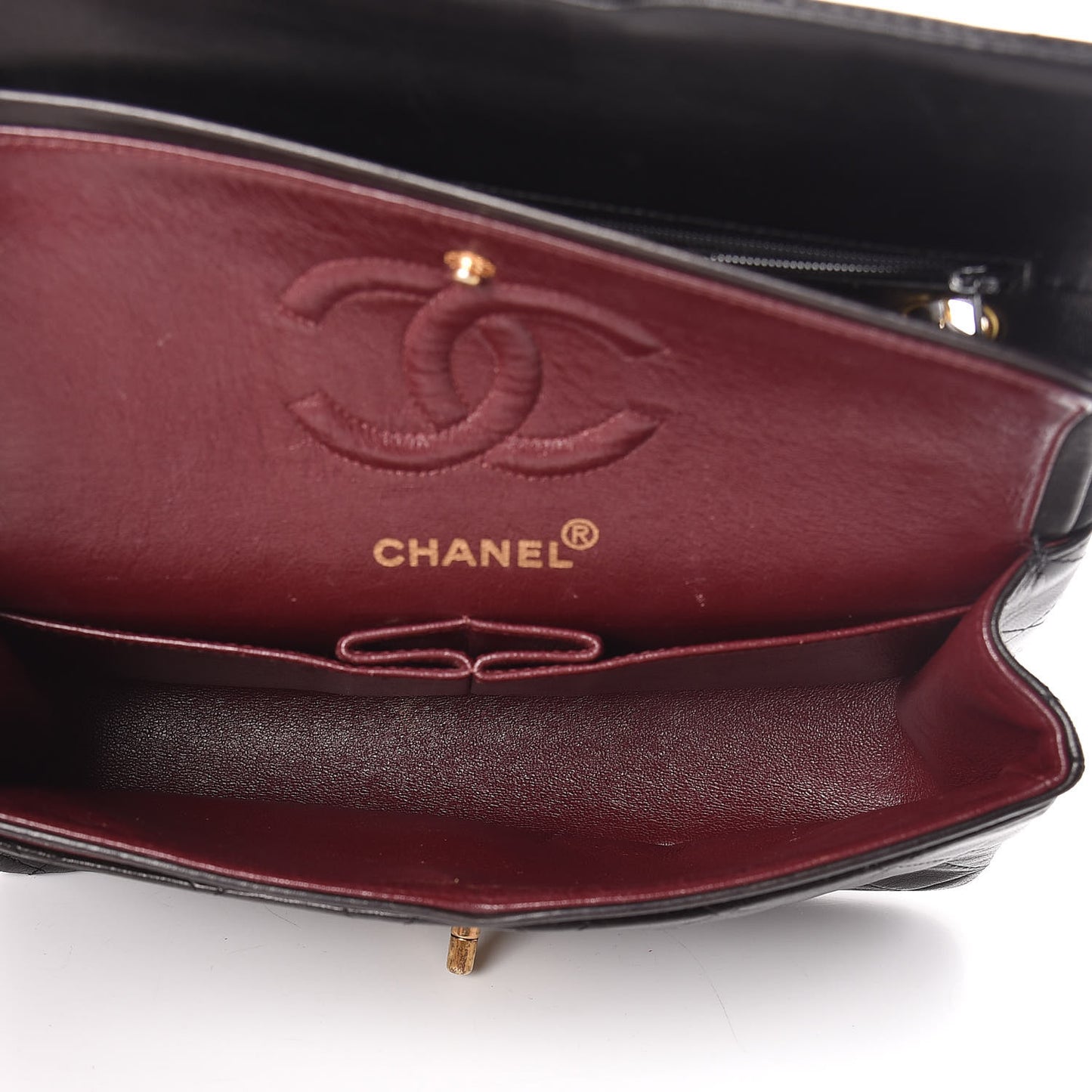 Lambskin Quilted Small Double Flap Black