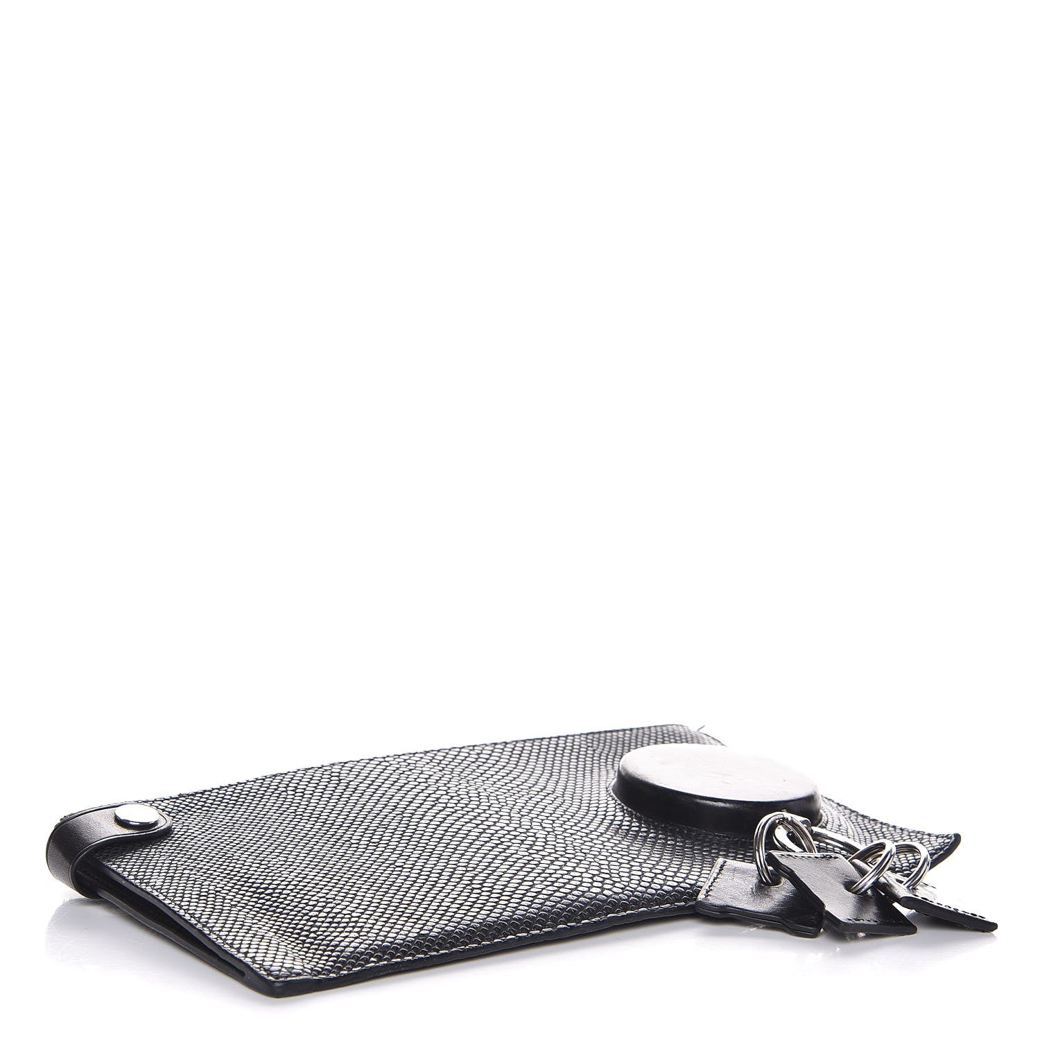 Alexander Wang Calfskin Snake Embossed Runaway Key Clutch Black 4 of 6