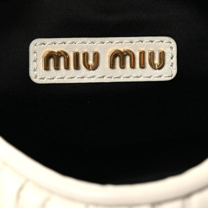 Miu Miu Nappa Matelasse Small Wander Hobo White 6 of 9