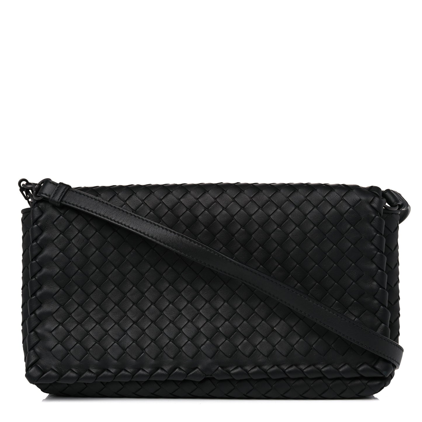 Nappa Intrecciato Dahlia Clutch Crossbody Black