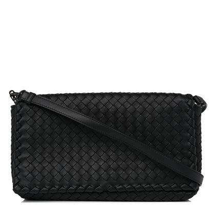 Bottega Veneta Nappa Intrecciato Dahlia Clutch Crossbody Black 1 of 10