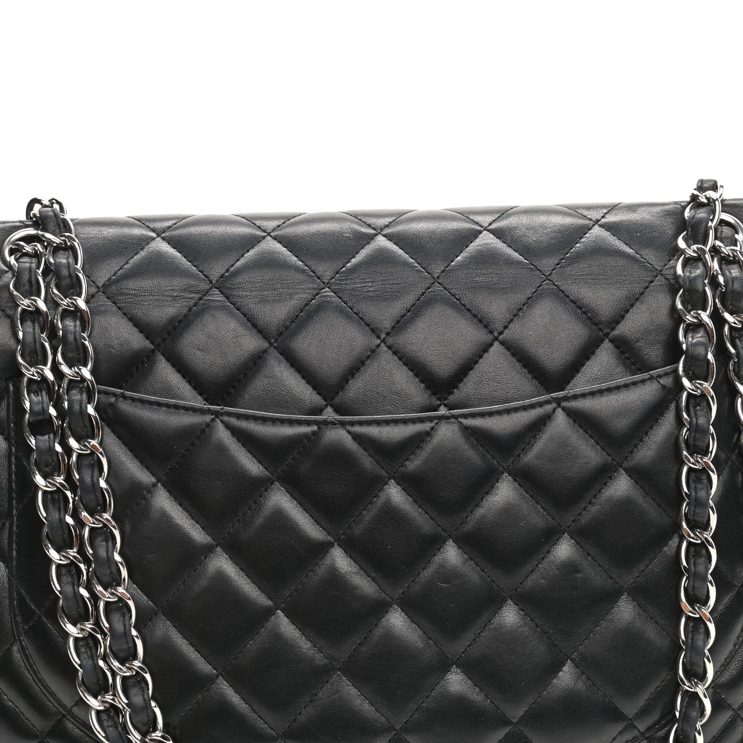 Chanel Lambskin Quilted Maxi Single Flap Black 24 of 28