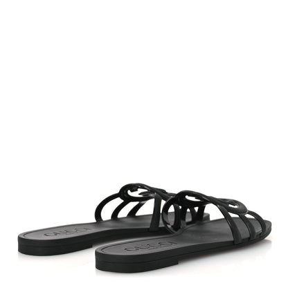 Gucci Rubber Interlocking G Womens Slide Sandals 38 Black 5 of 11