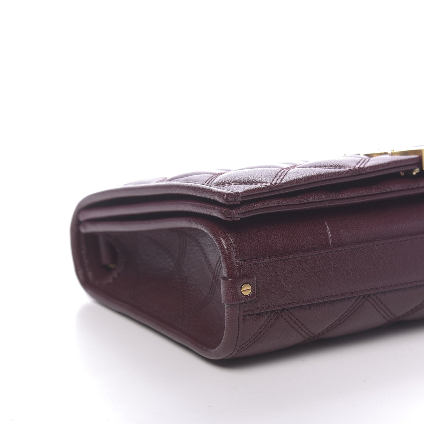 Lambskin Quilted Mini Becky Chain Bag Burgundy