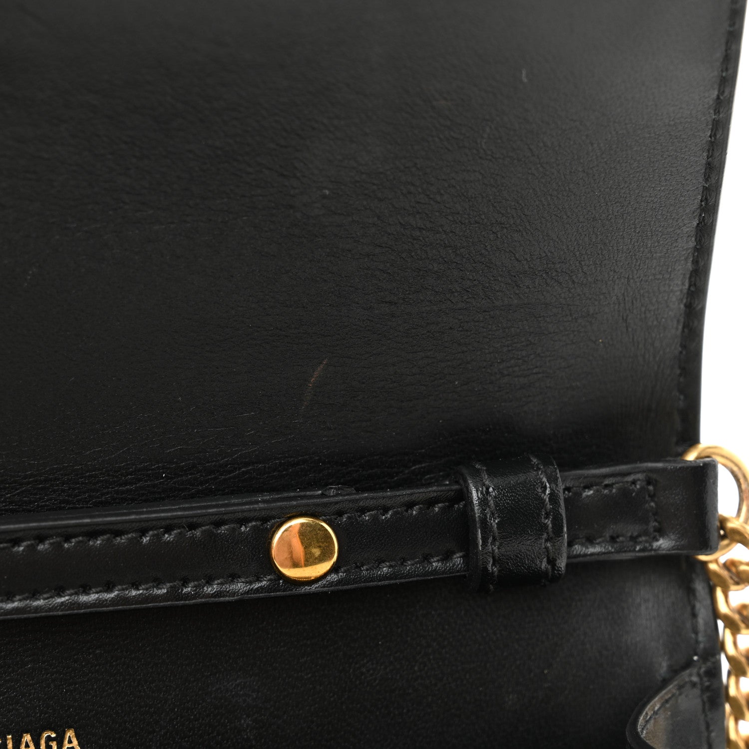 Balenciaga Shiny Box Calfskin Hourglass Chain Bag Black 10 of 10