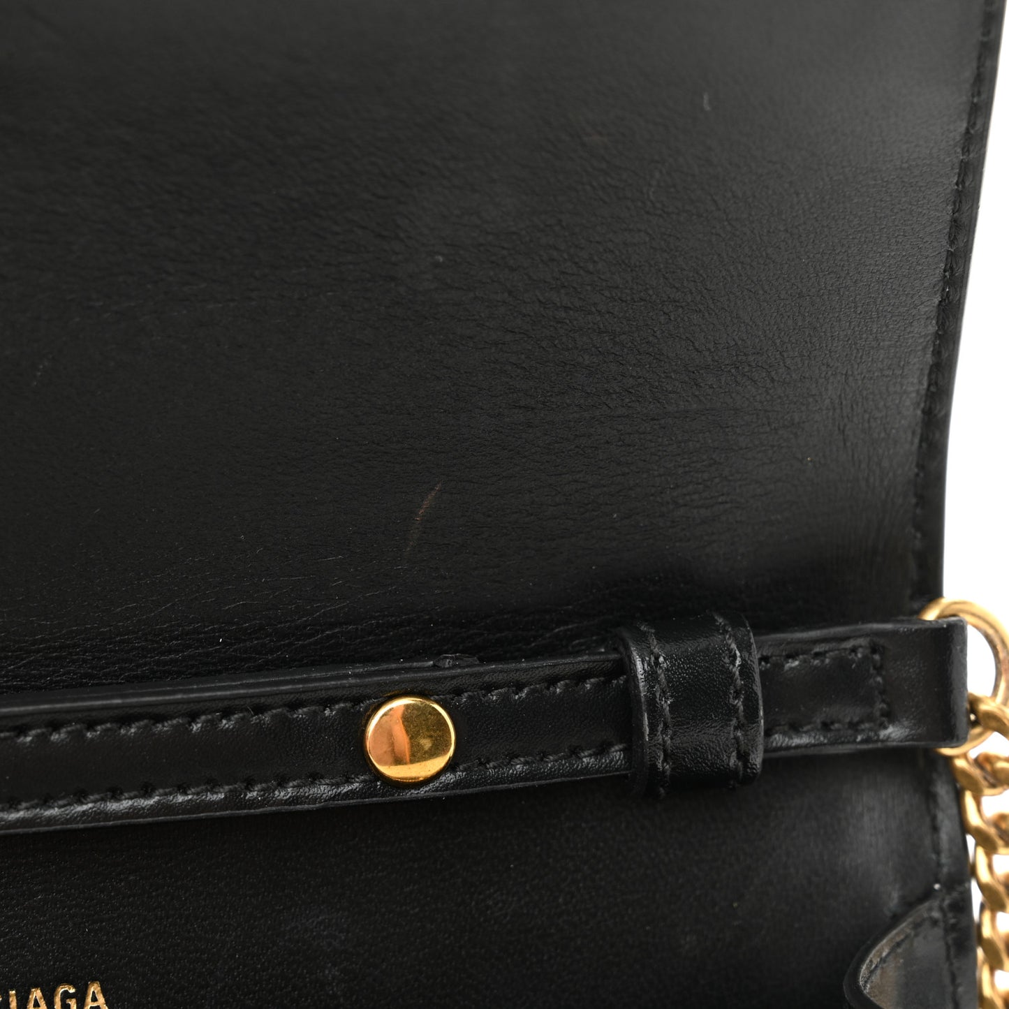 Shiny Box Calfskin Hourglass Chain Bag Black