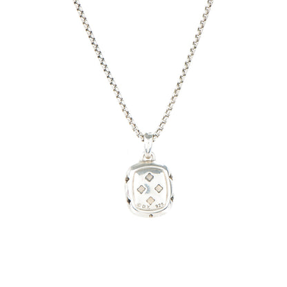 David Yurman Sterling Silver Pave Diamond Smoky Quartz 12mm Noblesse Pendant Necklace 4 of 4