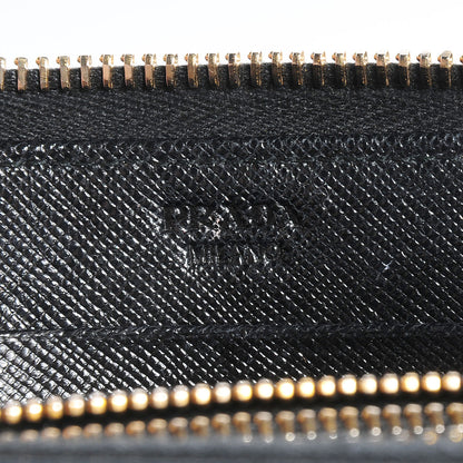 Prada Saffiano Zip Around Wallet Nero Black 6 of 9