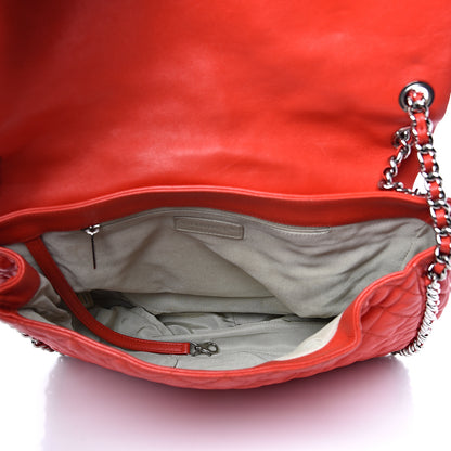 Chanel Washed Lambskin Quilted Maxi Chain Around Flap Red 5 of 16