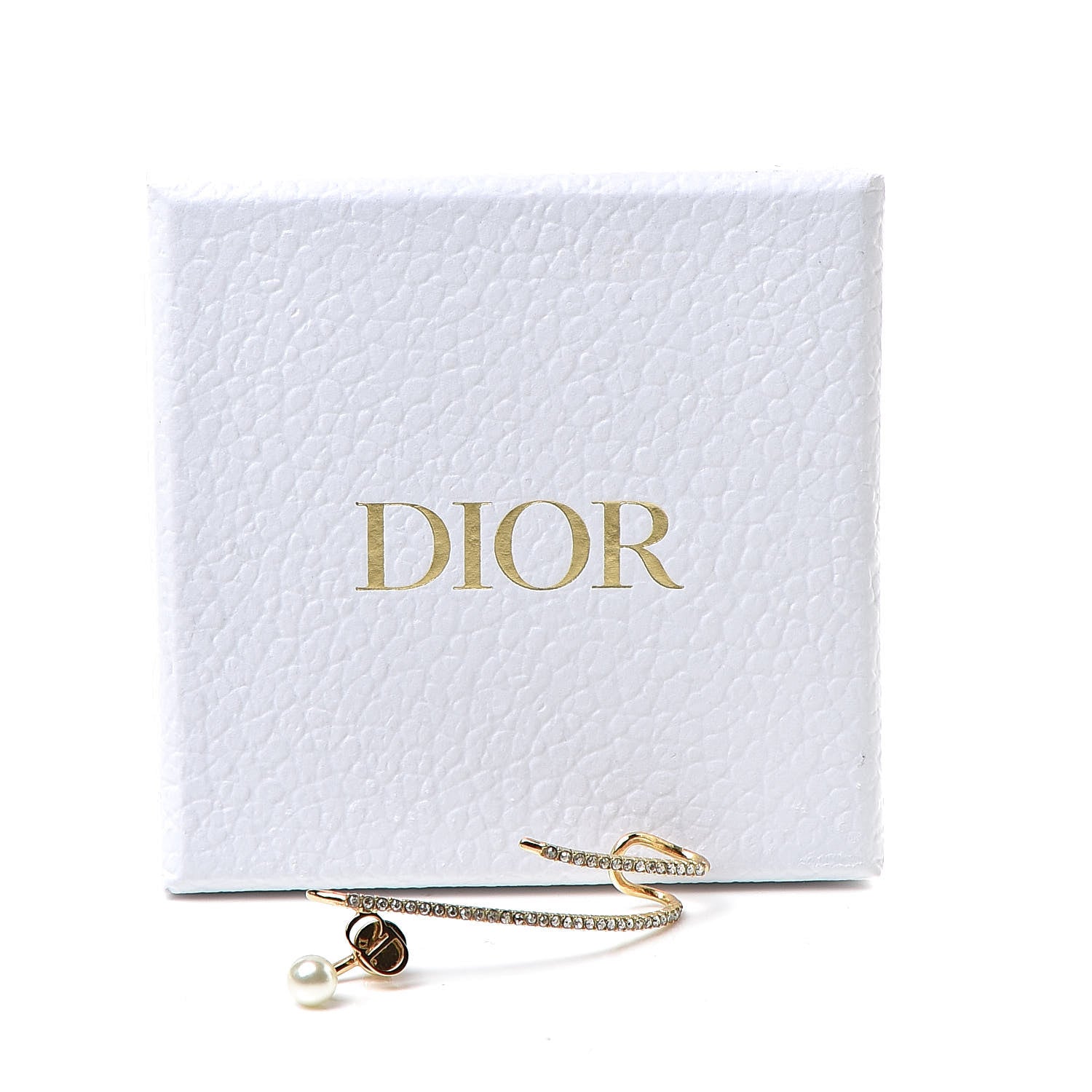 Christian Dior Pearl Crystal Clair D Lune Earring Gold 5 of 5