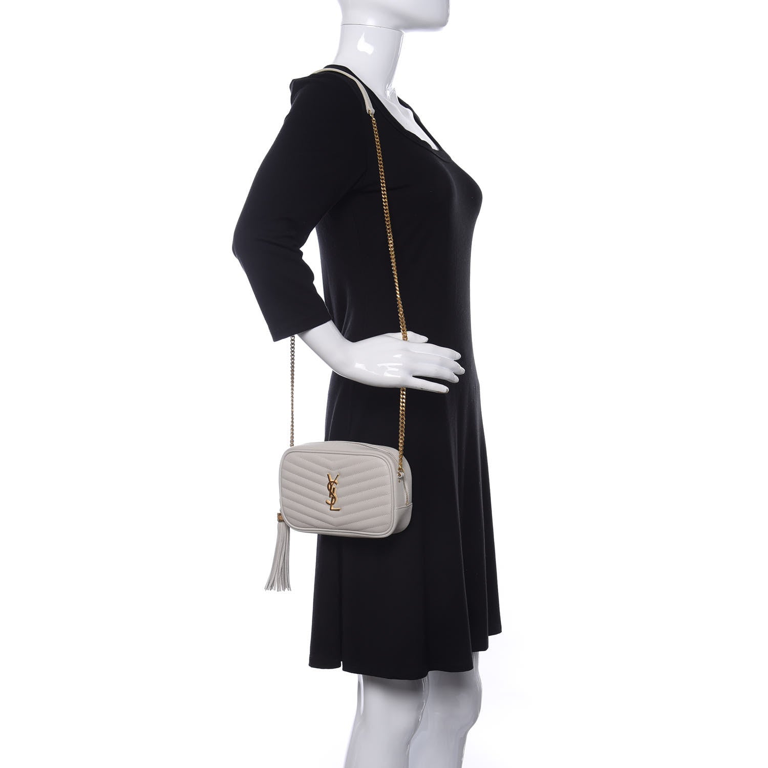Saint Laurent Grain De Poudre Matelasse Monogram Mini Lou Camera Bag Crema Soft 2 of 11
