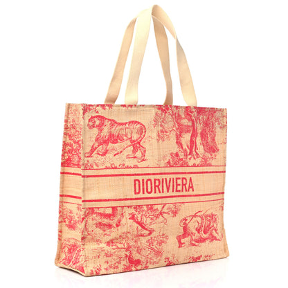 Christian Dior Straw Dioriviera Tote Pink 3 of 7