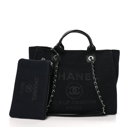 Chanel Mixed Fibers Small Deauville Tote Black 3 of 12
