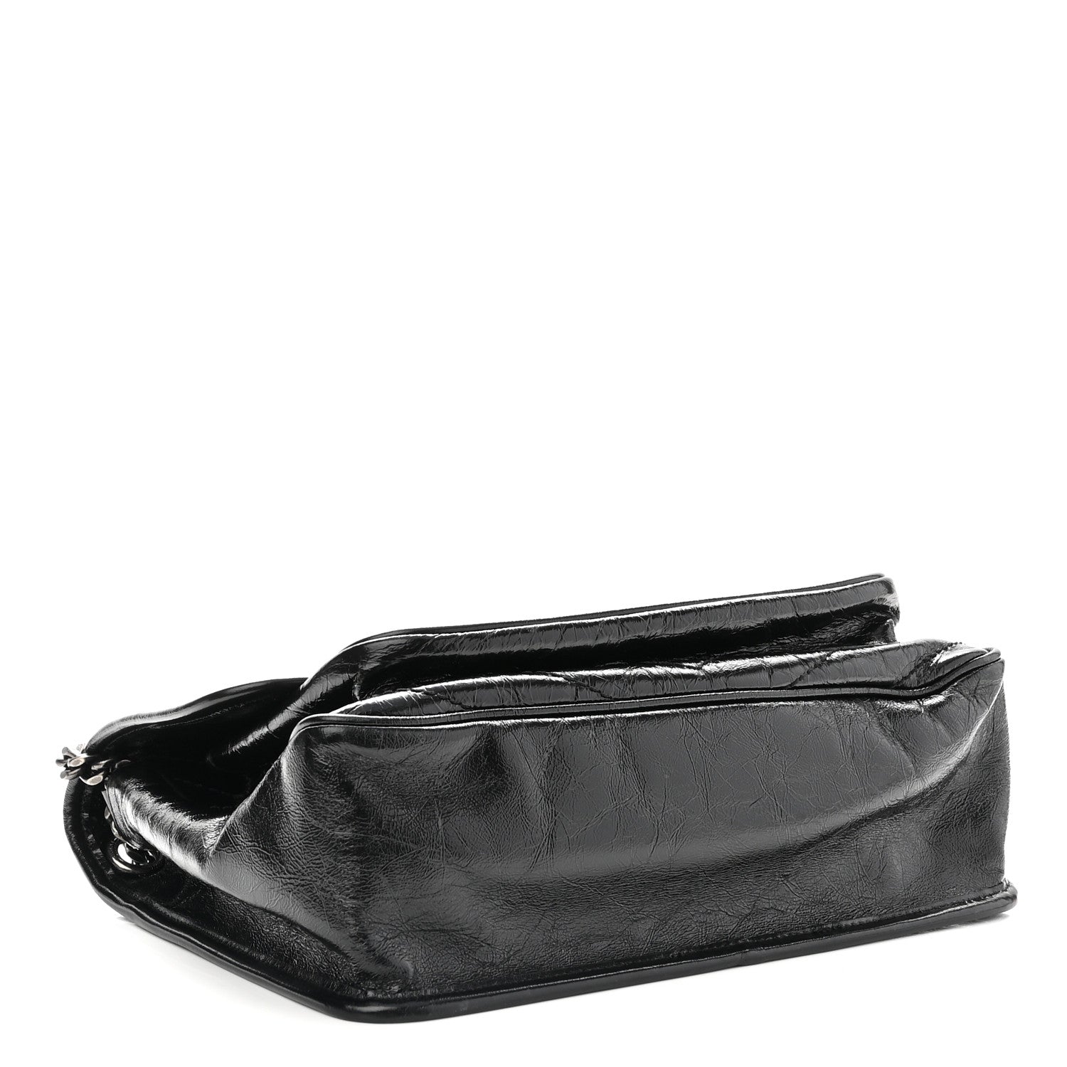Saint Laurent Crinkled Calfskin Matelasse Monogram Medium Niki Chain Satchel Black 3 of 8