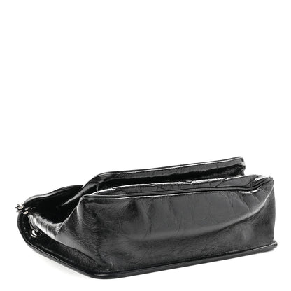 Saint Laurent Crinkled Calfskin Matelasse Monogram Medium Niki Chain Satchel Black 3 of 8
