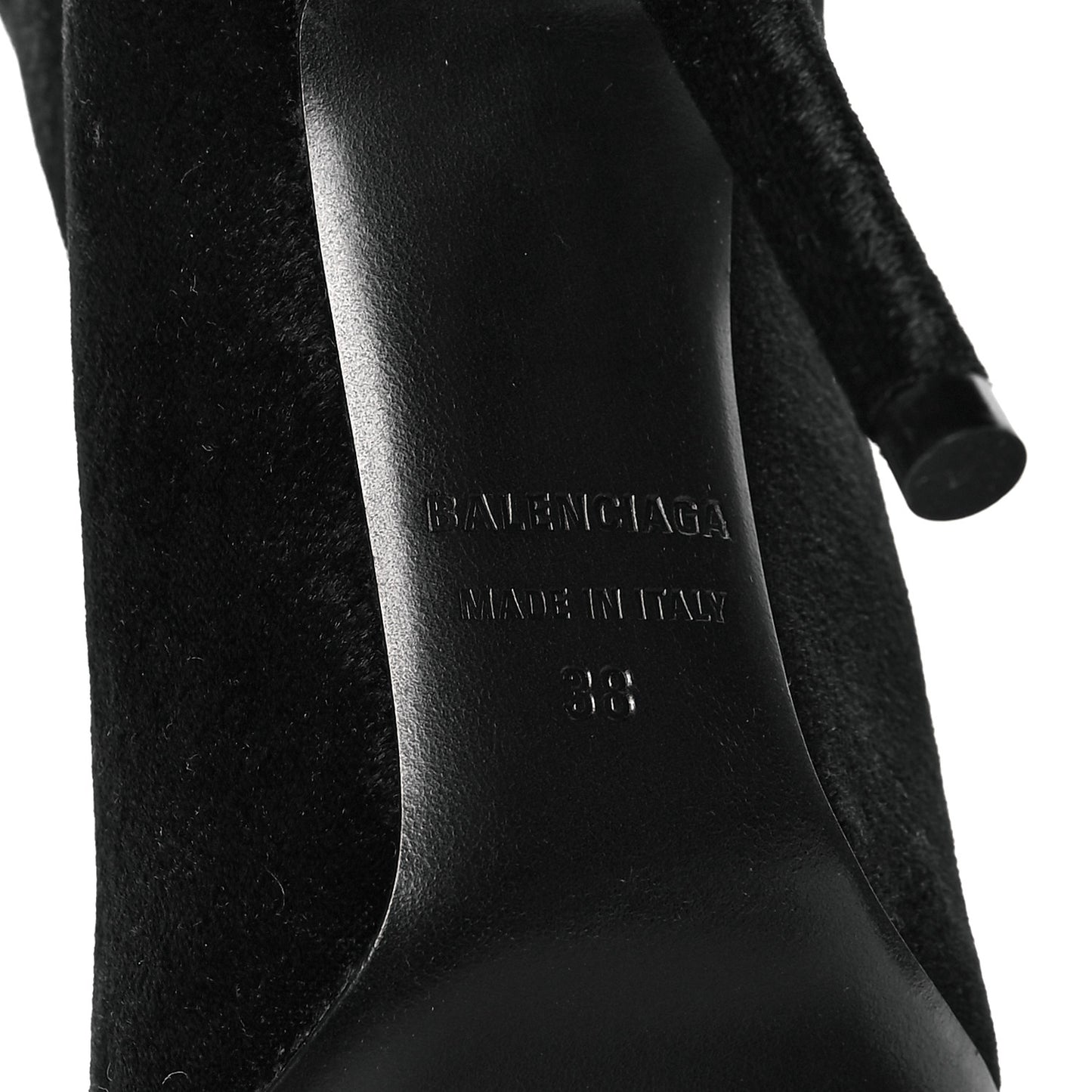 Velvet Spandex Extreme Pointed Toe Knife Ankle Boots 38 Black
