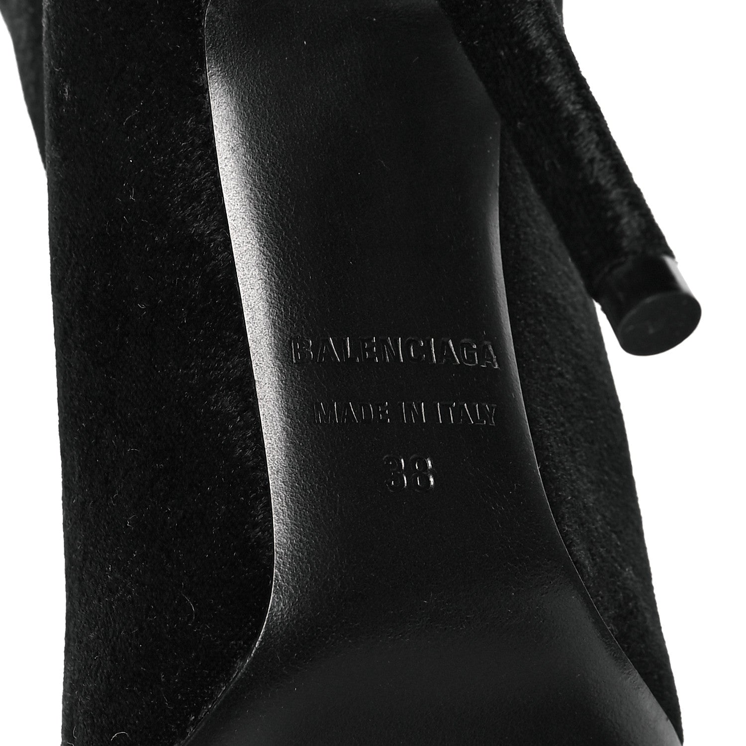 Balenciaga Velvet Spandex Extreme Pointed Toe Knife Ankle Boots 38 Black 7 of 8