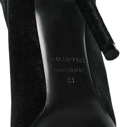Balenciaga Velvet Spandex Extreme Pointed Toe Knife Ankle Boots 38 Black 7 of 8