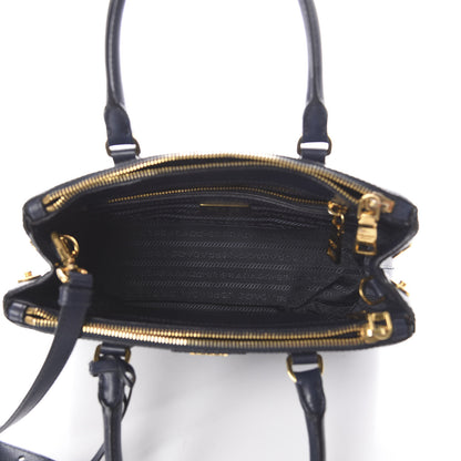Prada Saffiano Mini Galleria Double Zip Tote Baltico 4 of 8