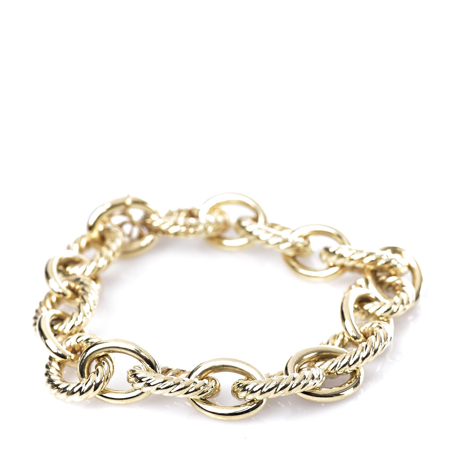 David Yurman 18K Yellow Gold 12mm Large Oval Link Bracelet 1 of 6