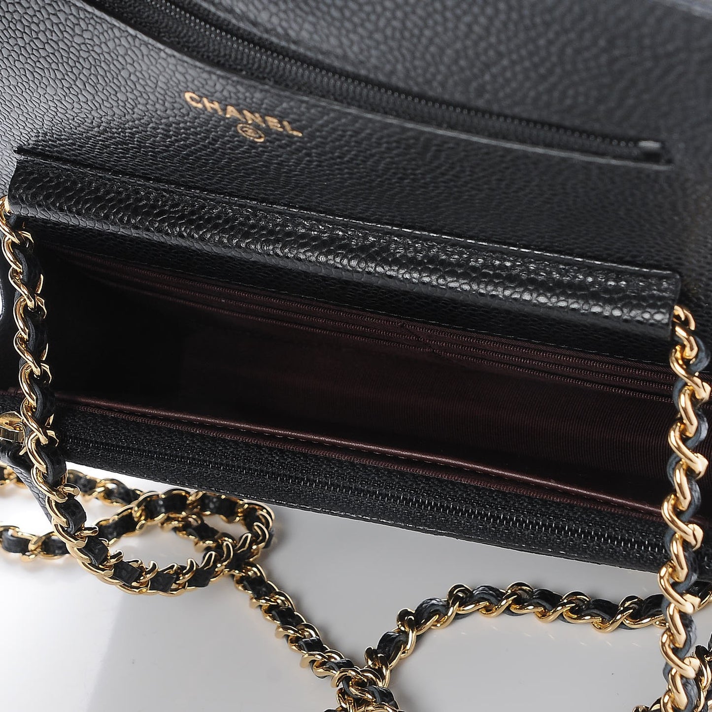 Caviar Quilted Wallet On Chain WOC Black