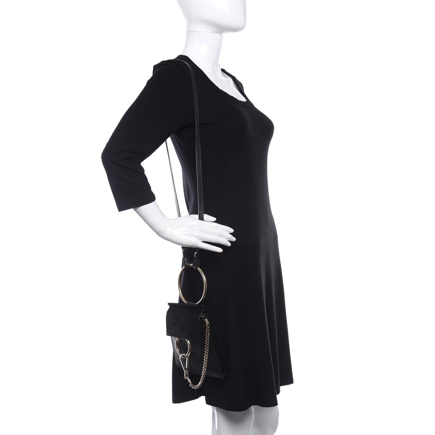 Chloe Suede Calfskin Mini Faye Bracelet Bag Black 2 of 10
