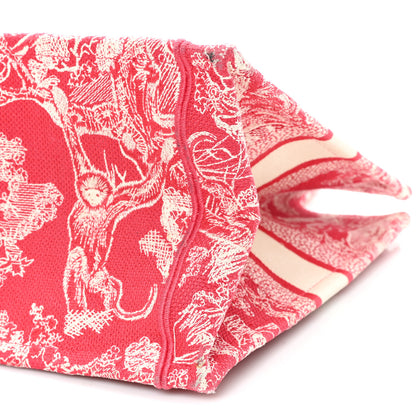 Christian Dior Canvas Embroidered Medium Dioriviera Toile De Jouy Book Tote Raspberry 10 of 12