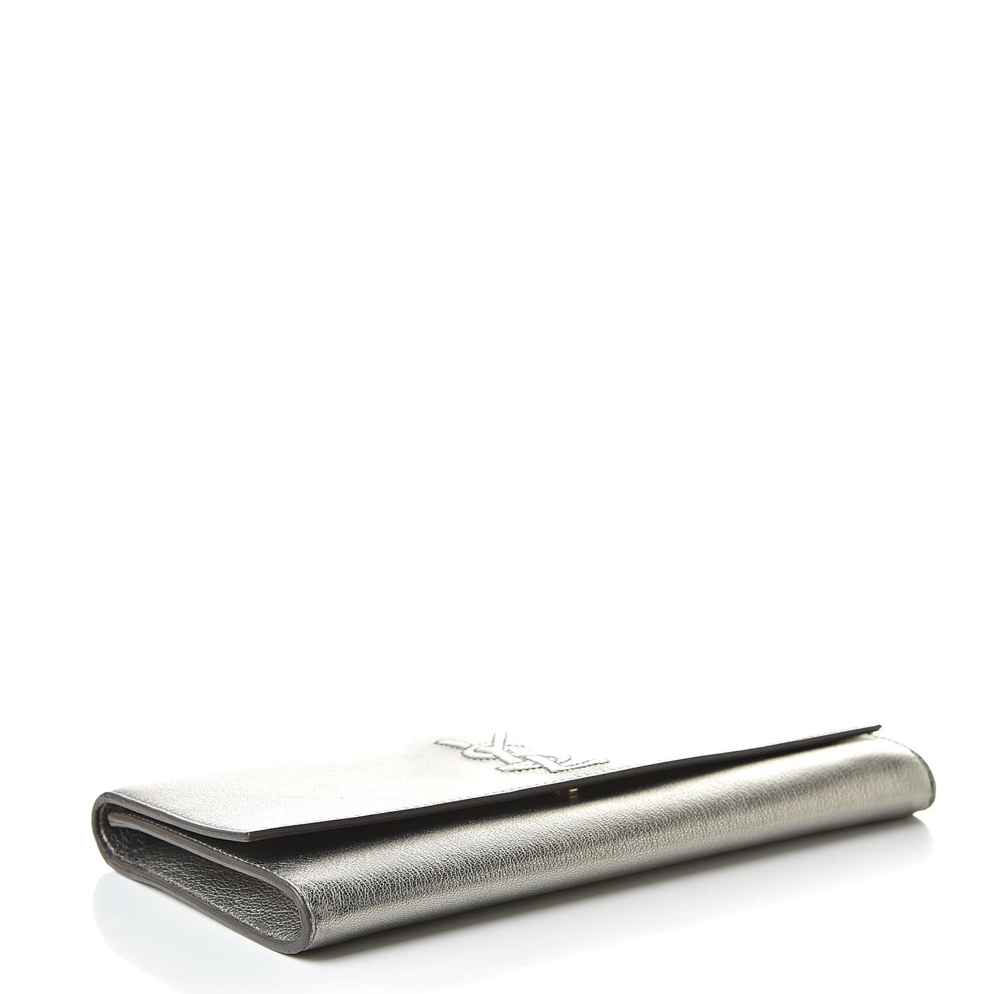 Metallic Calfskin Small Belle De Jour Clutch Silver
