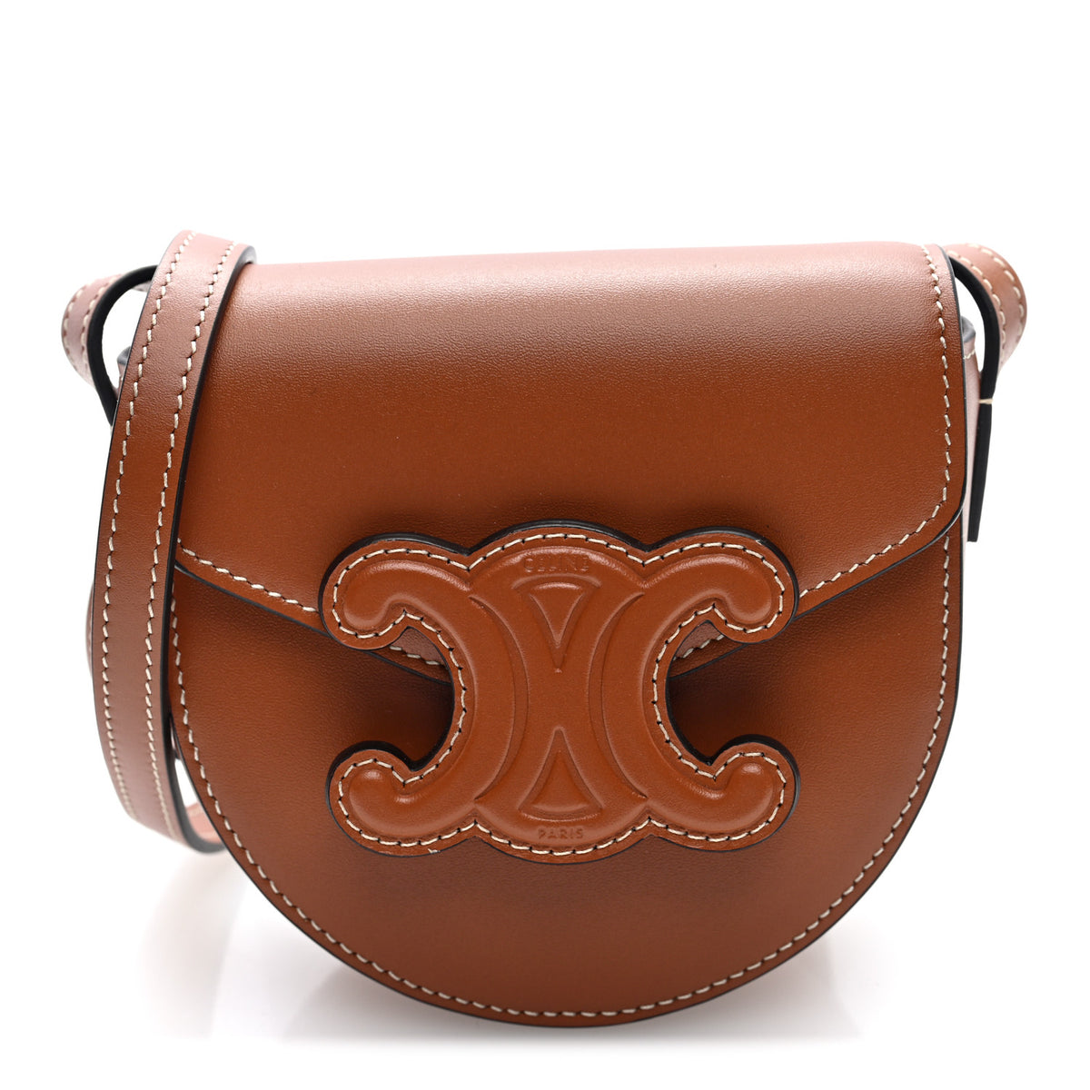 Smooth Calfskin Triomphe Mini Besace Crossbody Tan