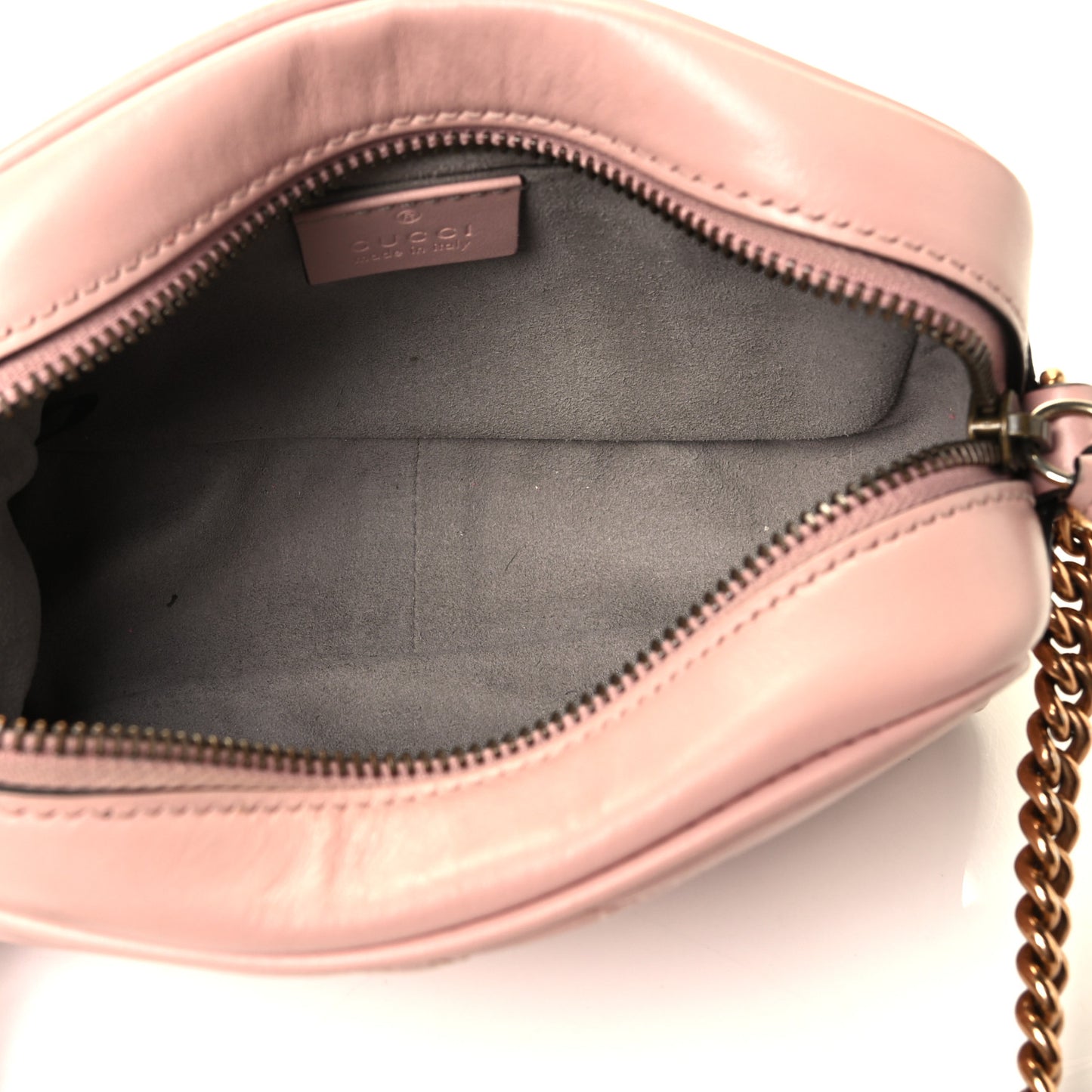Calfskin Matelasse Mini GG Marmont Chain Shoulder Bag Perfect Pink