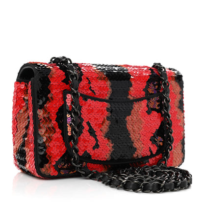 Chanel Sequin Mini Rectangular Flap Red Black Multicolor 3 of 11