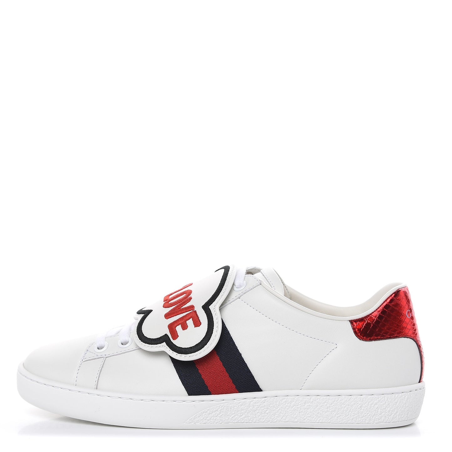 Calfskin Ayers Blind For Love Embroidered Womens Ace Sneakers 37 White