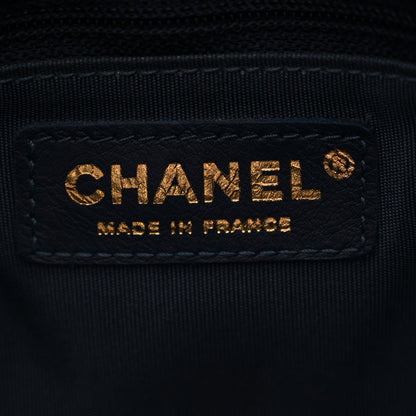 Chanel Lambskin Quilted Large Fluffy CC Shopping Tote Blue 6 of 10