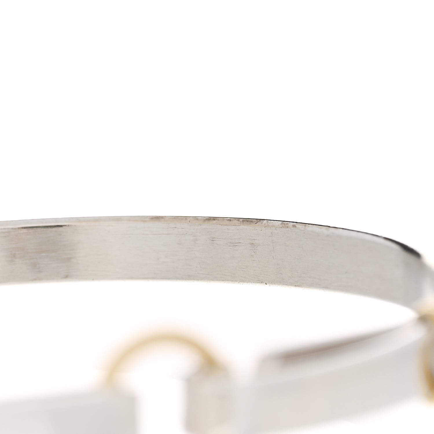 Tiffany Sterling Silver 18K Yellow Gold Double Loop Bangle Bracelet 5 of 6