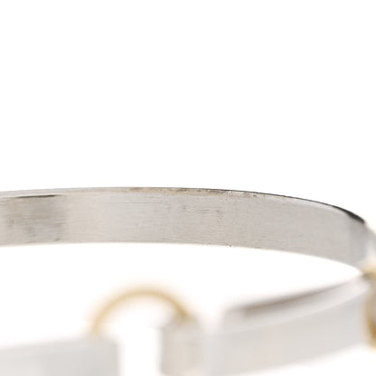 Tiffany Sterling Silver 18K Yellow Gold Double Loop Bangle Bracelet 5 of 6