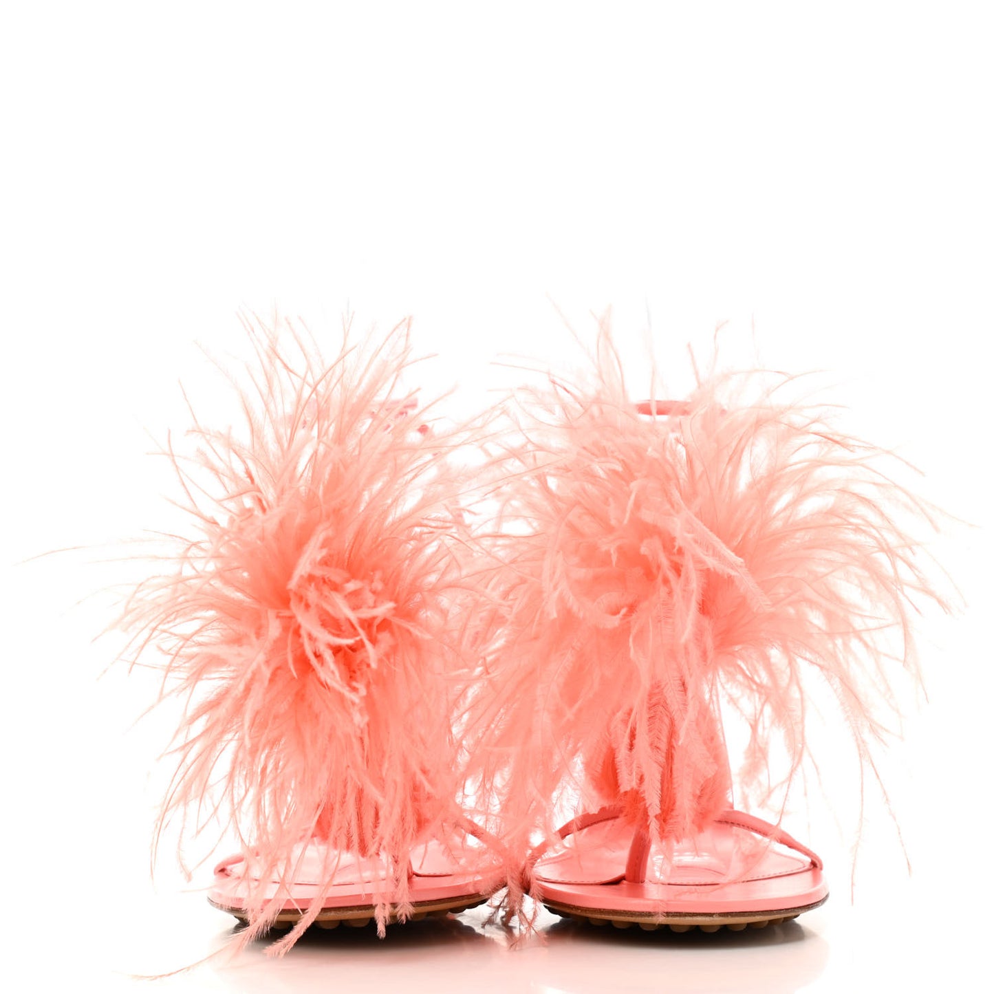 Lambskin Feather Dot Sandals 37 Flamingo