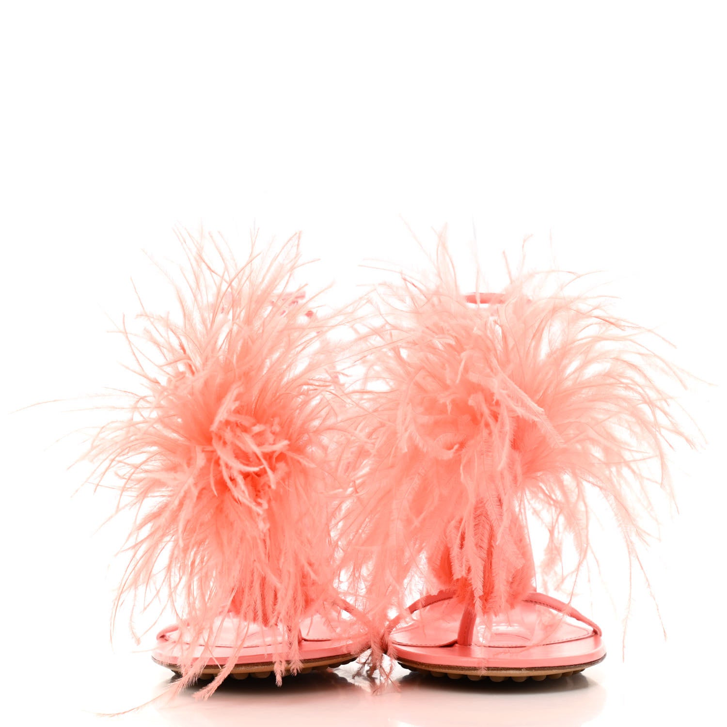 Bottega Veneta Lambskin Feather Dot Sandals 37 Flamingo 2 of 8